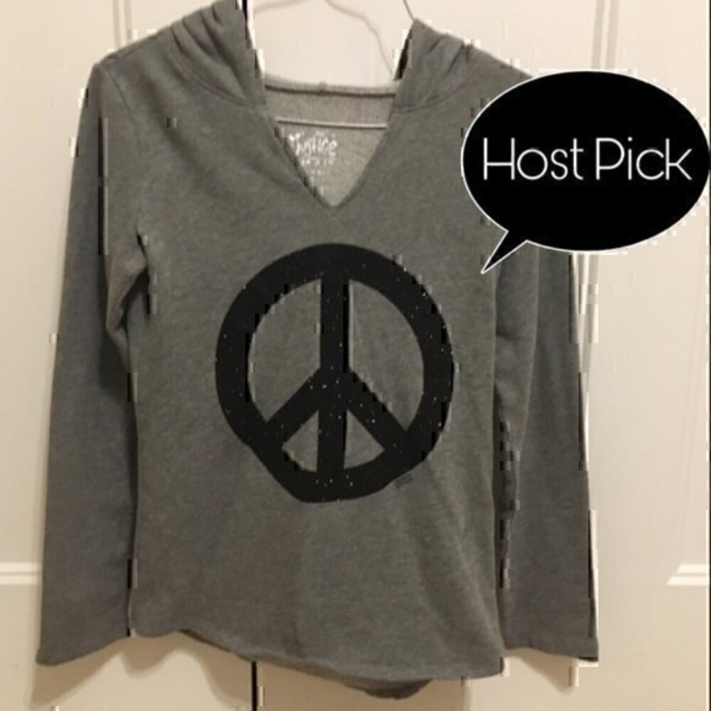 Justice Girls size 10 peace hoodie NWOT